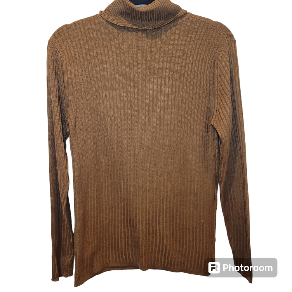 2 Valerie Stevens 100% Pure Silk Turtleneck Sweaters Women's Size Small - Picture 2 of 9